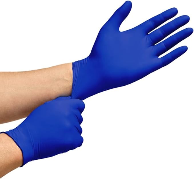 SEZNIK Nitrile Gloves Powder Free | Latex Free | Quality Stretch | Water and Tear Resistant | Ambidextrous, (Large, Pack of 100 pcs)