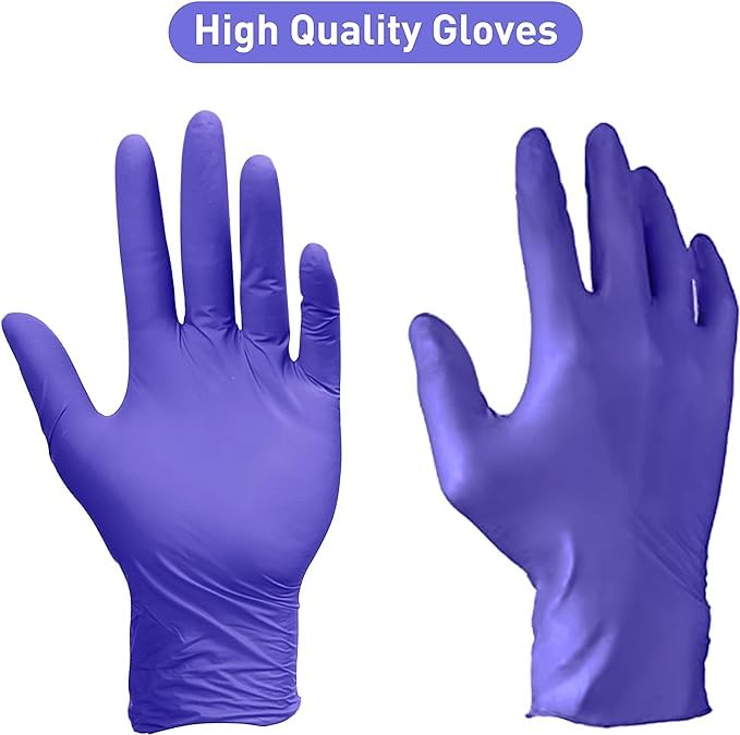 SEZNIK Nitrile Gloves Powder Free | Latex Free | Quality Stretch | Water and Tear Resistant | Ambidextrous, (Large, Pack of 100 pcs)