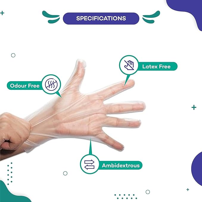 SEZNIK Biodegradable Food Grade Disposable Hand Gloves | Transparent & Disposable Gloves | Universal Size Gloves | For Gardening, Cleaning, Food Handling, Cooking and Public Areas (Universal, 500)