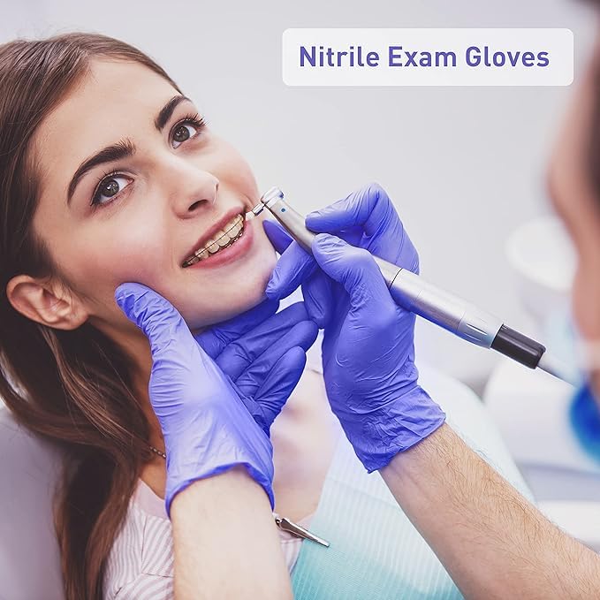SEZNIK Nitrile Gloves Powder Free | Latex Free | Quality Stretch | Water and Tear Resistant | Ambidextrous, (Large, Pack of 100 pcs)