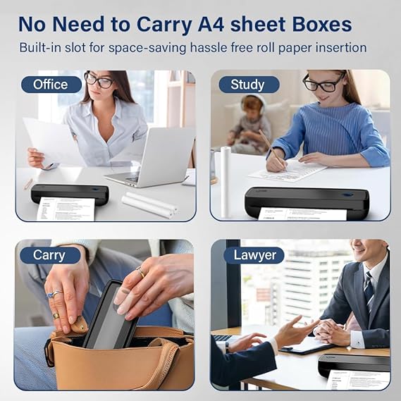 Seznik A4 Thermal Paper Roll, Printing Paper, 210 x Φ30mm, 2 Rolls, 8 inch Paper for A4 Portable Thermal Printer (A4 Rolled Thermal Paper)