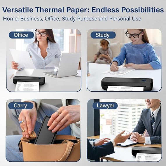 Seznik A4 Thermal Papers, Printing Paper, 210 mm width, 200 Sheets, 8 inch Paper for A4 Portable Thermal Printer (A4 Thermal Paper)