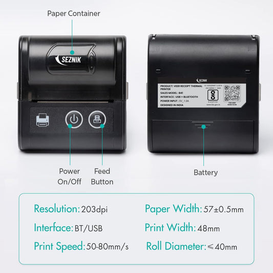 Why Restaurants Love the SEZNIK Veer 58mm Portable Receipt Printer