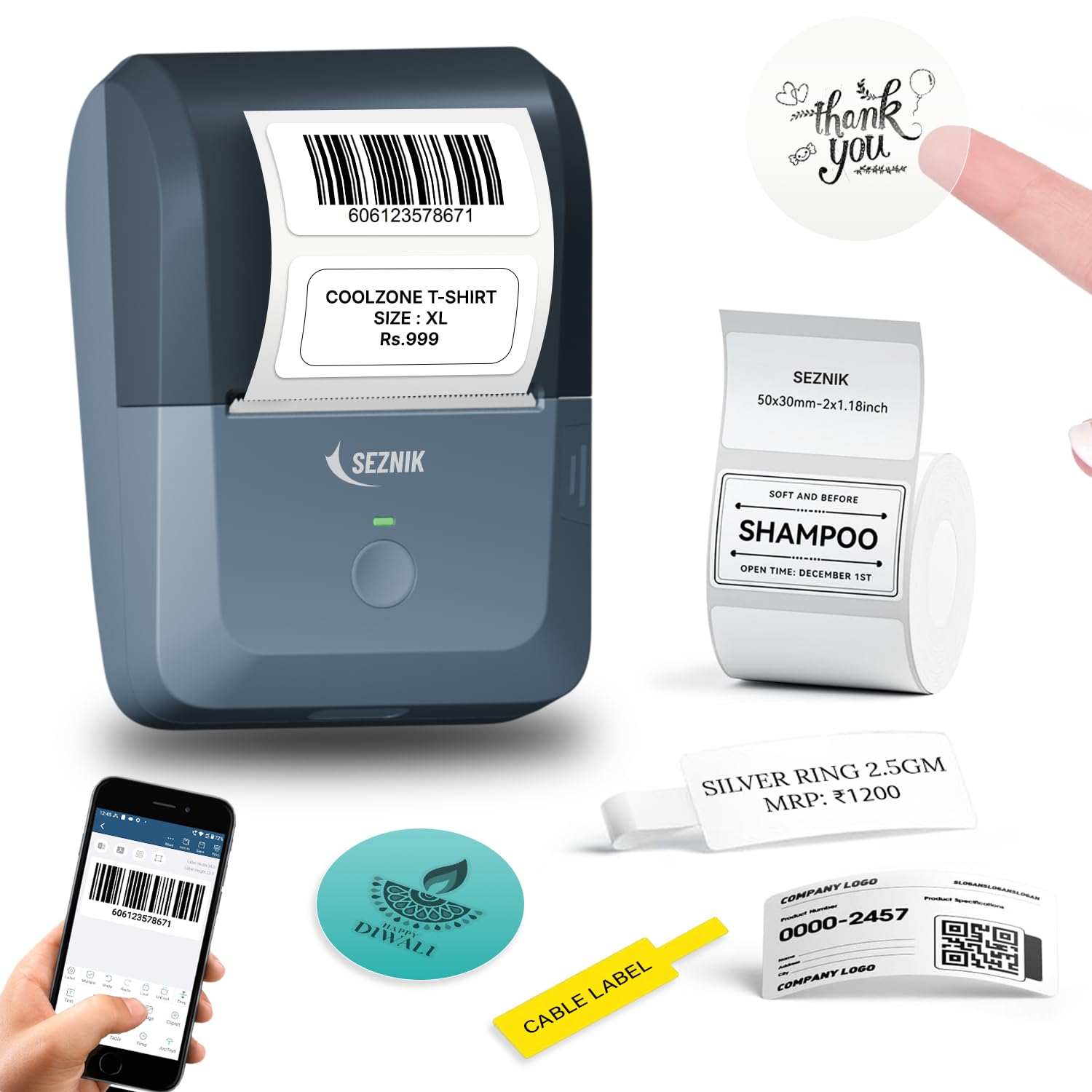Easy Labeling with the SEZNIK Tej Bluetooth Mini Thermal Label Printer ...