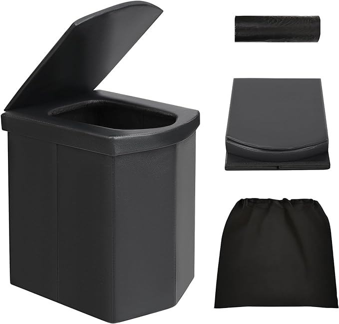 SEZNIK Portable Toilet | Foldable, Easy to Carry Commode For Traveling & Indoor | Stool Chair for Kids, Elders & Adults | Foldable Toilet For Adult
