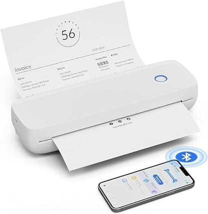 SEZNIK Portable Wireless Inkless A4 Paper Printer | Portable Mini Printer | USB, Bluetooth Printer Compatible with Android iOS Mobile Laptop |1Year Warranty (Classic-203dpi-White)