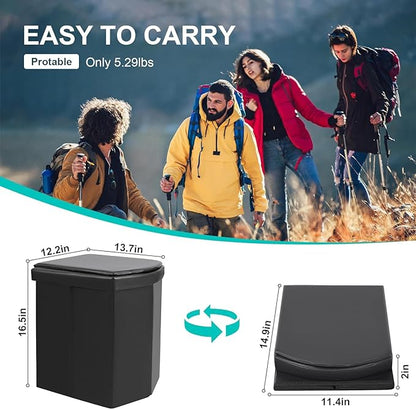 SEZNIK Portable Toilet | Foldable, Easy to Carry Commode For Traveling & Indoor | Stool Chair for Kids, Elders & Adults | Foldable Toilet For Adult