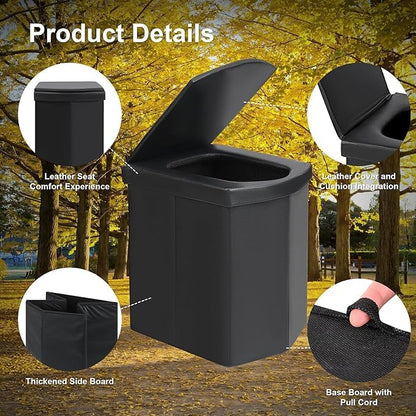 SEZNIK Portable Toilet | Foldable, Easy to Carry Commode For Traveling & Indoor | Stool Chair for Kids, Elders & Adults | Foldable Toilet For Adult