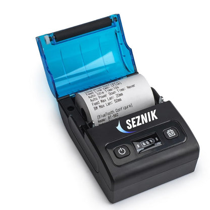 SEZNIK Bluetooth Receipt Printer 58 mm | Rechargeble Inkless Thermal Receipt Printer | Mobile, Desktop Compatible (Receipt Printer - 1)