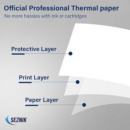 Seznik A4 Thermal Paper Roll, Printing Paper, 210 x Φ30mm, 2 Rolls, 8 inch Paper for A4 Portable Thermal Printer (A4 Rolled Thermal Paper)