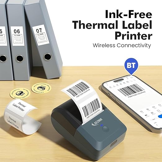 Tej Bluetooth Mini Thermal Label Printer for Business Office Home Students | Inkless Thermal | Mobile, Desktop Compatible | 58 mm (2 inches) | 1 Year Warranty (Tej Label Printer)
