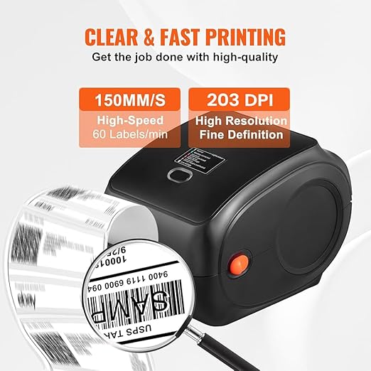 Shakti Shipping Label Printer | 4×6 Label & Adjustable Label Size Print | Bluetooth, USB Connect| Inkless Thermal | Print from Mobile, Laptop| Does Not Support Seller Flex | 1Year Warranty