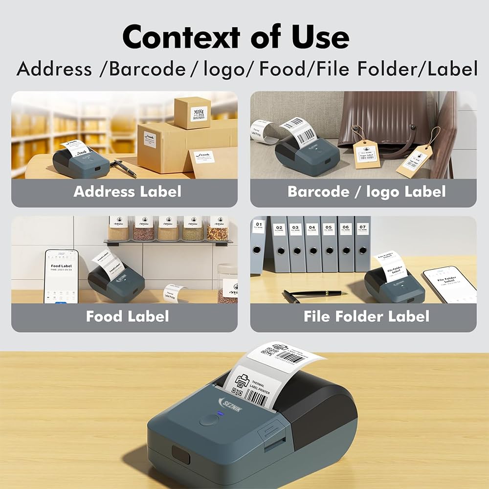 Tej Bluetooth Mini Thermal Label Printer for Business Office Home Students | Inkless Thermal | Mobile, Desktop Compatible | 58 mm (2 inches) | 1 Year Warranty (Tej Label Printer)
