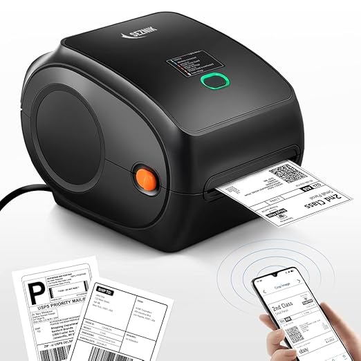 Shakti Shipping Label Printer | 4×6 Label & Adjustable Label Size Print | Bluetooth, USB Connect| Inkless Thermal | Print from Mobile, Laptop| Does Not Support Seller Flex | 1Year Warranty