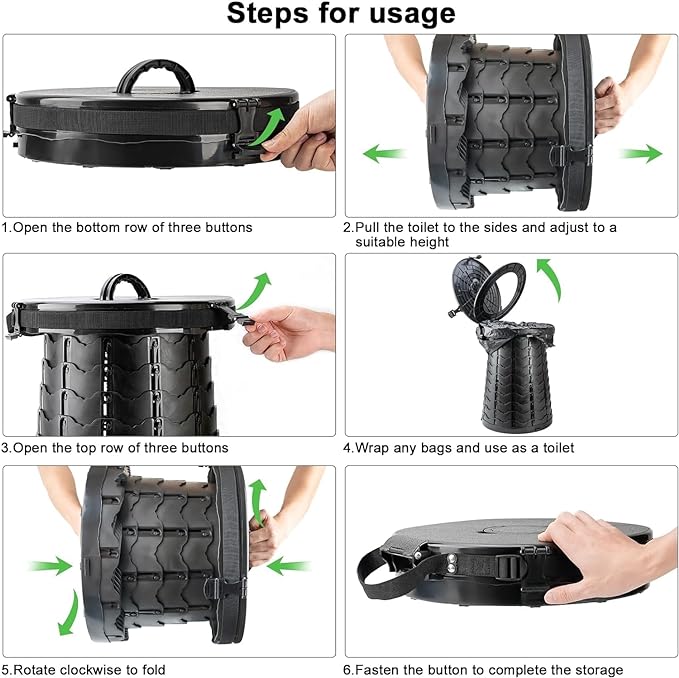 Seznik Portable Toilet, Commode for Travel, Patient, Outdoor, Home, Car, Hiking, Trips, Traffic Jam. Compact, Lightweight, Easy to Carry. 10 YEARS Warranty (Compact) Portable 2
