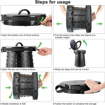 Seznik Portable Toilet, Commode for Travel, Patient, Outdoor, Home, Car, Hiking, Trips, Traffic Jam. Compact, Lightweight, Easy to Carry. 10 YEARS Warranty (Compact) Portable 2