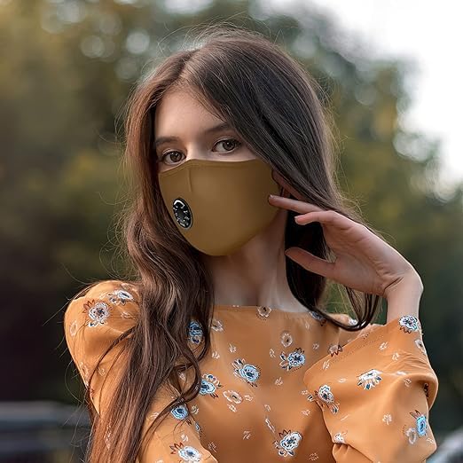 Yugan N99 Anti Pollution Reusable and Washable Face Mask with 10 Replaceable Filters, Unisex, With Valve, Pack of 3 Mask with 10 filters Oxiclearr