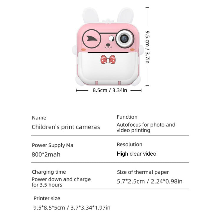 SEZNIK Mini Camera Printer, Photo Printer, Inkless Bluetooth HD Print, Compatible with Android, iOS Mobile. Instant Print Pictures, Labels, 1 Year Warranty (SZ-B40-Pink)
