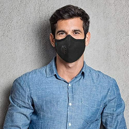 Yugan N99 Anti Pollution Reusable and Washable Face Mask with 10 Replaceable Filters, Unisex, With Valve, Pack of 3 Mask with 10 filters Oxiclearr