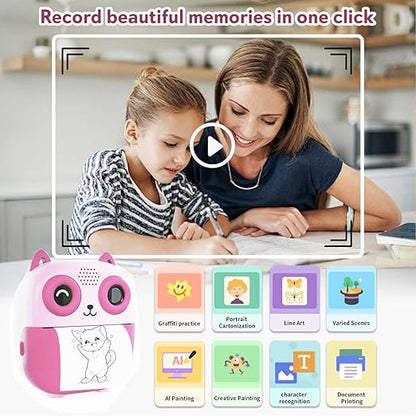 SEZNIK Mini Camera Printer, Click Photo Print, Inkless, Bluetooth HD Print, Android, iOS. Instant Print (Neo-Blue)