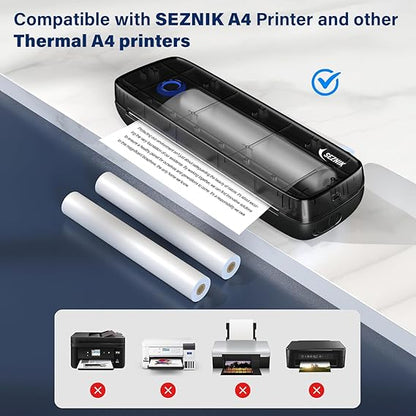 Seznik A4 Thermal Paper Roll, Printing Paper, 210 x Φ30mm, 2 Rolls, 8 inch Paper for A4 Portable Thermal Printer (A4 Rolled Thermal Paper)