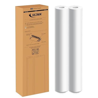 Seznik A4 Thermal Paper Roll, Printing Paper, 210 x Φ30mm, 2 Rolls, 8 inch Paper for A4 Portable Thermal Printer (A4 Rolled Thermal Paper)