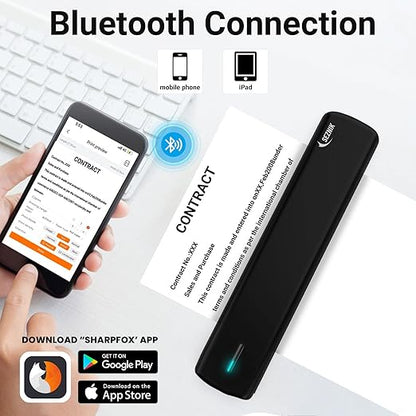 Portable A4 Printer, Bluetooth, Inkless Thermal Printer | USB, Bluetooth Compatible with Android iOS Laptop | 1 Year Warranty (Lite-203DPI-Black)