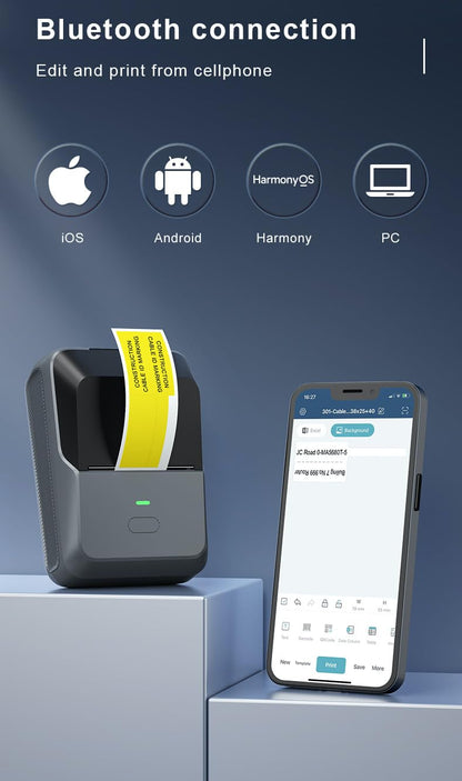 SEZNIK Bluetooth Mini Thermal Printer for Business Office Home Students | Inkless Thermal Receipt Printer | Mobile, Desktop Compatible | 58 mm (2 inches) | 1 Year Warranty (SZ-LD0801-GREY)